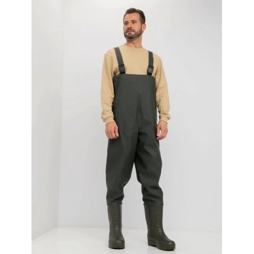 Полукомбинезон мужской "Fisher", рыбацкие ЭВА, утепленные арт. 961-40 ПК, олива